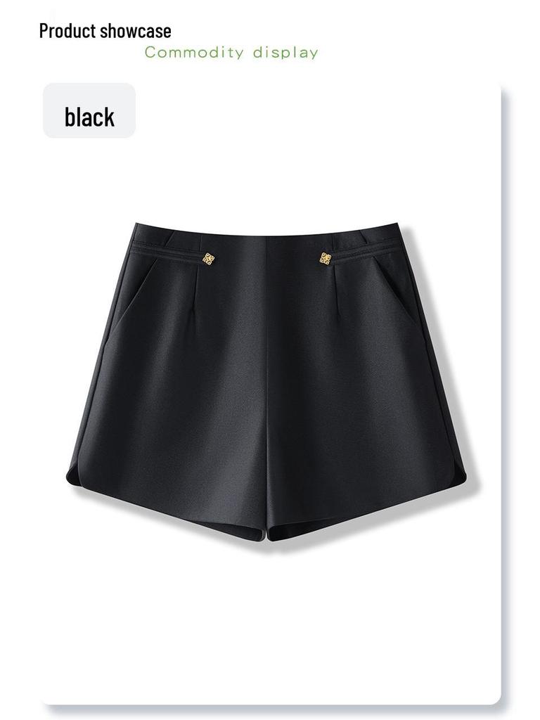 Women's Wide-Leg A-Line High-Waisted White Suit Shorts - Spring 2025 Collection