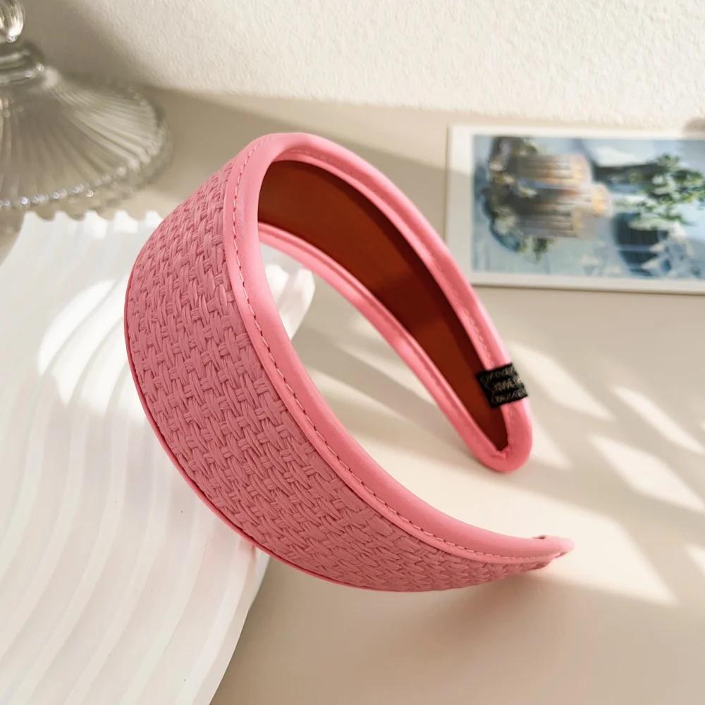 New 2025 Retro PU Leather Hairbands Wide Turbans Non-slip Hoop Headband Elegant Hair Accessories Women Girls Fashion Items Gifts