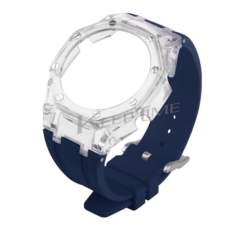 

For Casio GMA-S2100 Small Farmhouse Oak Modified Transparent Case Strap High Transparency Watch Accessories for Women GMA-S2100 синій