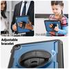 For iPad (2025)/10.9 (2022) Case Kickstand PC+TPE Tablet Cover with Hand Strap and Shoulder Strap