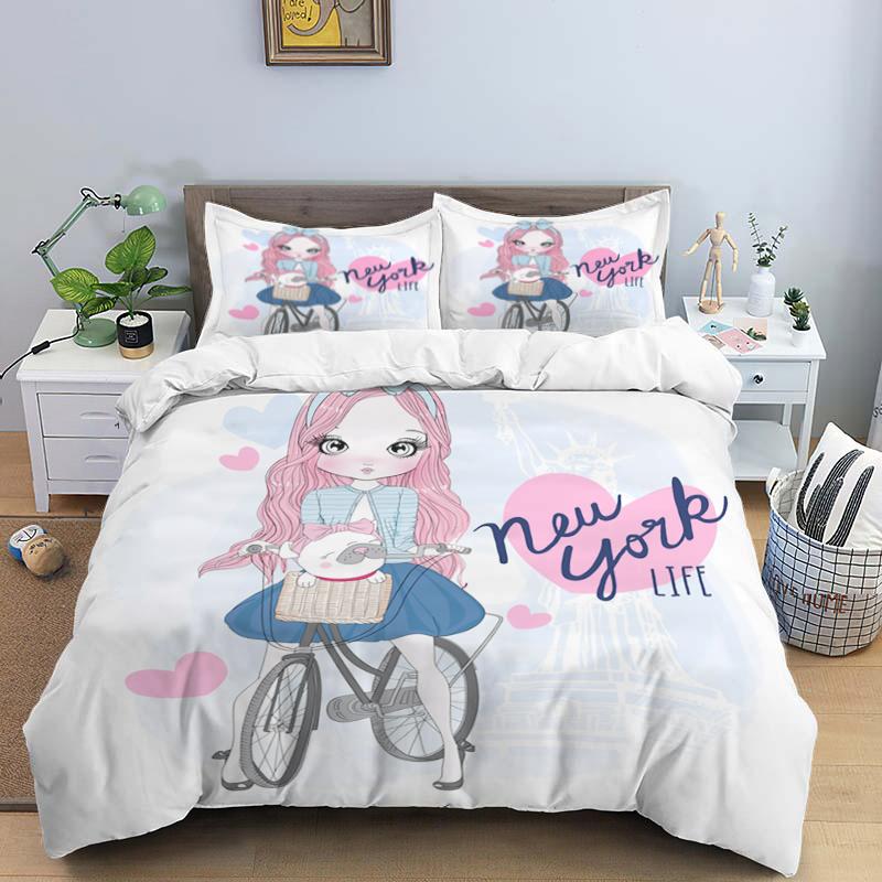 3D Bed set Beautiful Beach Bedding Bed Sets Modern Quilt Cover+pillowcases Winter California King Bedding Sets Jogo De Cama Bed