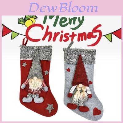 Kreative Nordwald-Weihnachtsmann-Puppen und Rote Weihnachtsstrümpfe Geschenktaschen für Festliche Dekoration