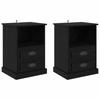 Nightstand Set of 2 Black Oak Effect 36 X 43 X 60 Cm