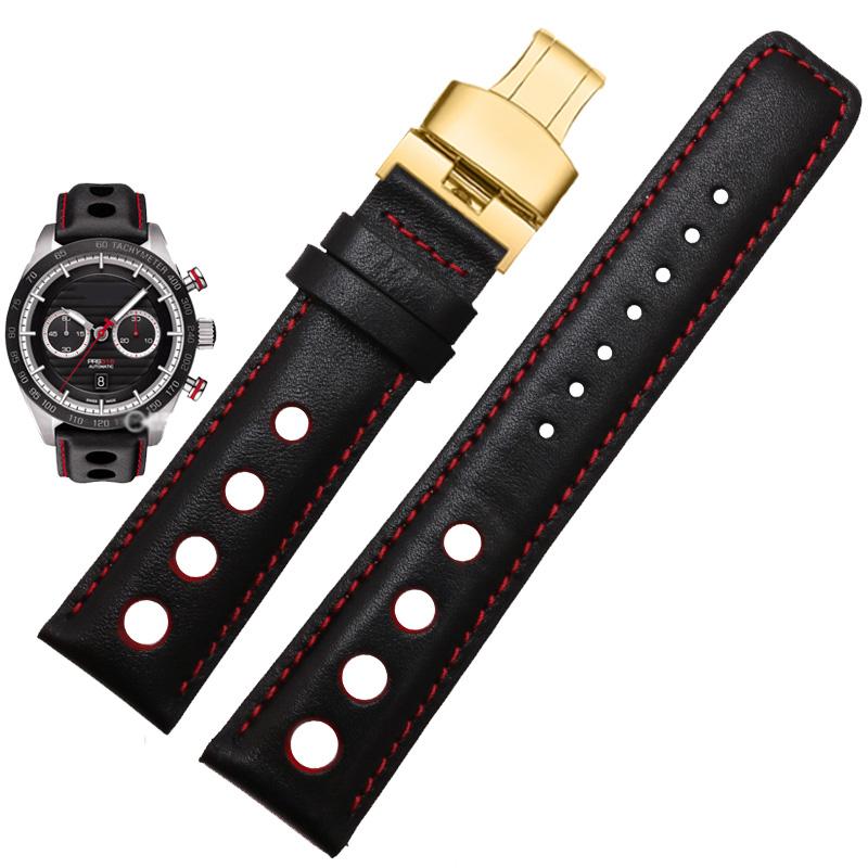 Echtes Lederarmband für Tissot Sports Racing Serie PRS516 T91 1853 Oberleder Rindsleder Uhrenarmband 20mm für chopin watchband