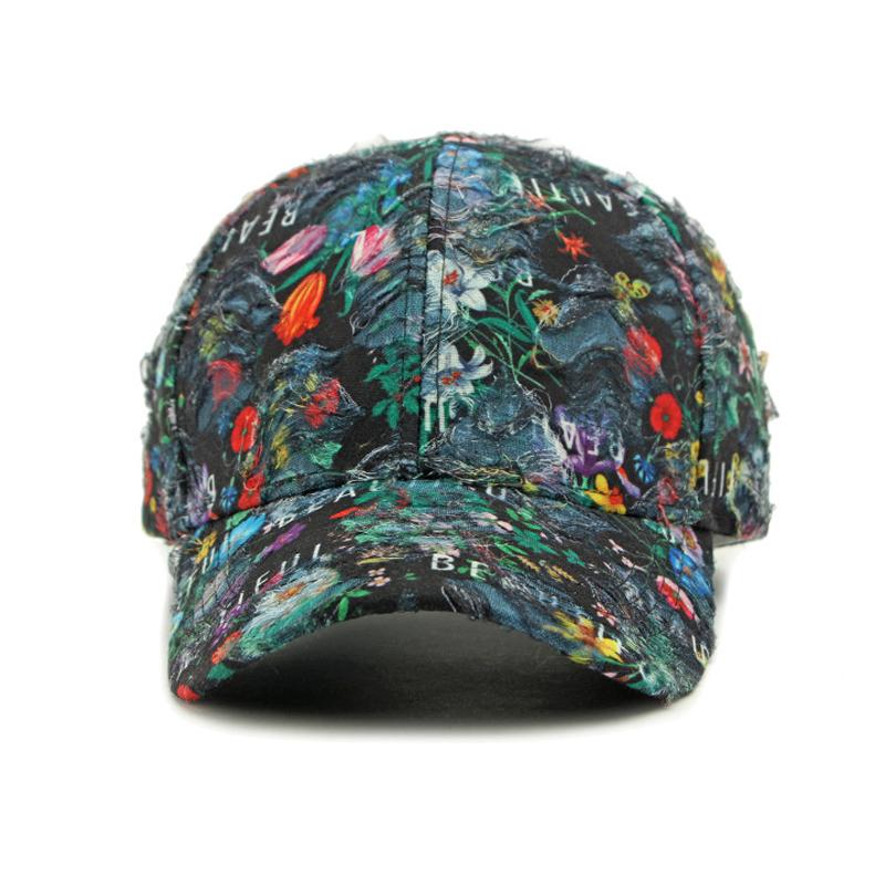 Printed Hat Women Baseball Cap Outdoor Sun Protection Hat Flower Cap