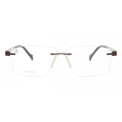 Rimless Rectangle Brown Smartbuy Collection Harrine Bt0040 C6 Fashion Unisex Eyeglasses