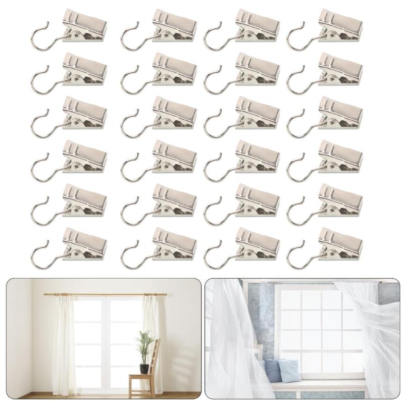 Multipurpose Hook Clips Set Of 100,Metal Curtain Clips for Curtain Bathroom Shower Curtains And Outdoor Decorations
