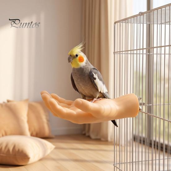 Parrot Tension Relief Toy Hand-Shaped Perch, Realistic Hand Stand with Screw Fastener, Bird Natural Perch Cage for Budgie Cockatiels, Desensitization