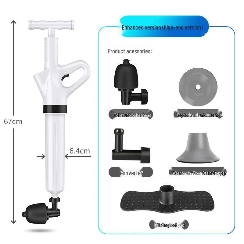 Stainless Steel High-Pressure Toilet and Drain Unblocker Standard Chinese