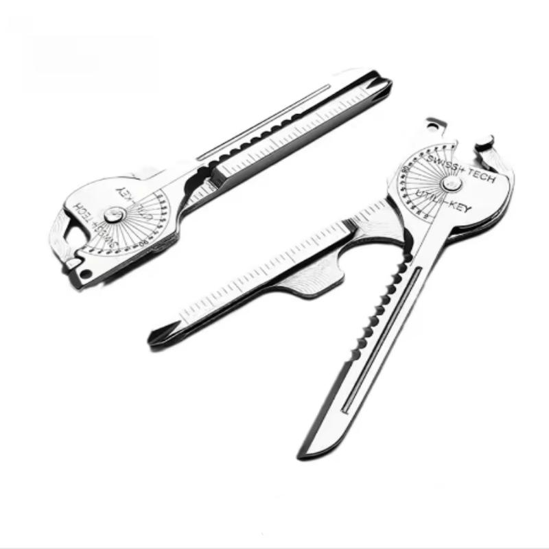 8v1 Víceúčelová klíčenka pro kempování a přežití | Skládací šroubovák, otvírák na láhve | Kompaktní venkovní užitkové kleště s klíčem