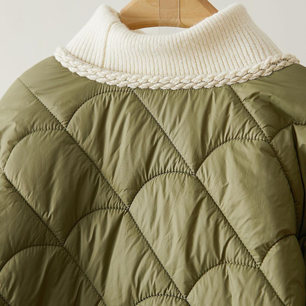 Quilted Cotton Jacket for Winter Updated Korean Style Trendy Everyday Contrast Short Warm Cotton