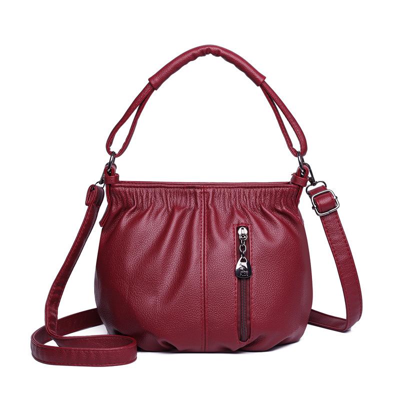 Fashionable Handbag Ladies' Bag Bucket Bag Underarm Bag Casual Soft Leather Feel Crossbody Bag for Middle-aged Women