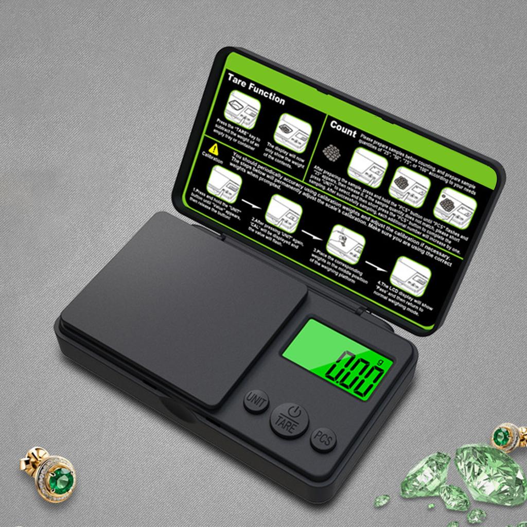 Mini Digital Grams Scale 0.01g Sensitivity High Capacity 200g/500g/1000g Delicate Design for Valuable Metals