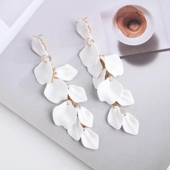 1 Pair Women Petal Earrings Retro Anti-allergy Ear Decoration Jewelry Prom
