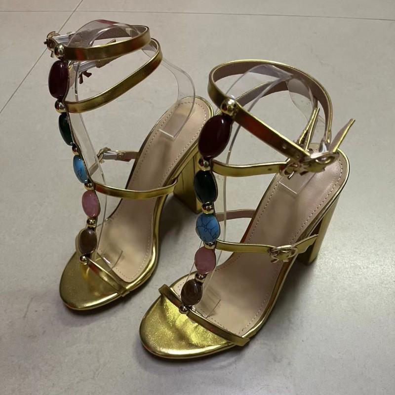 Summer Ankle Strap Hollow Out Narrow Band Sandals Women Fashion Open Toe Stripper Square heel Casual Shoes Zapatos Mujer
