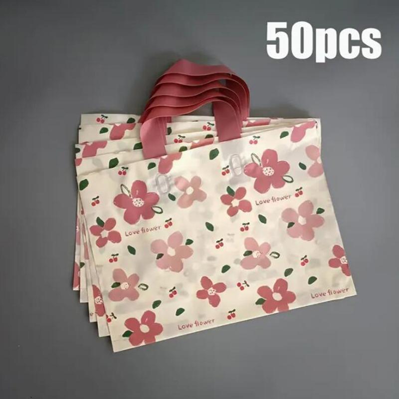 50/100 ШТ. Пластиковые пакеты Пакеты на вынос Пакеты для хранения одежды Плотные Сумки-тоут для покупок в супермаркете Упаковка подарков Домашнее хранение