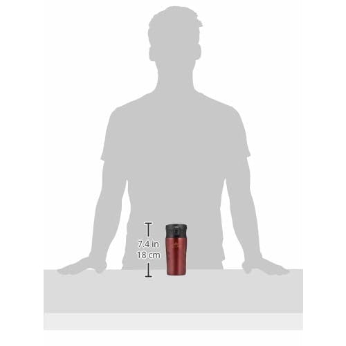 PEARL METAL 400ml Water Bottle, Coffee Cherry Design, Direct Drinking, Tumbler, One-Touch, Cafe Mug Barista, HB-4536