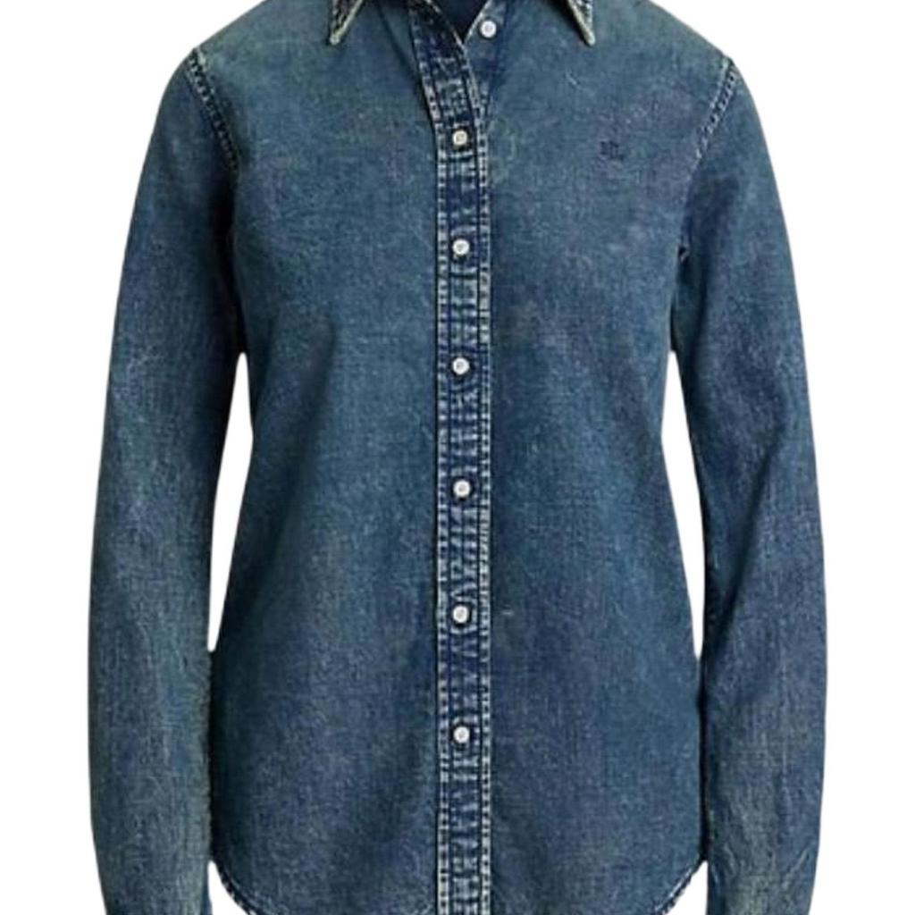 Polo Ralph Lauren Slim Fit Long Sleeve Button Down Shirt Women shirts Fog-Blue WMLRSHTS6820497400
