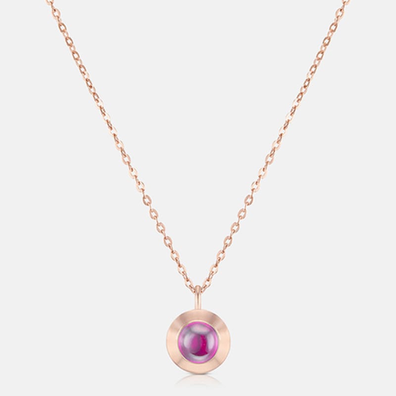 

METROCITY JEWELRY July Birthstone Corte Sterling Silver Rose Necklace A241SN1207RPR 42cm