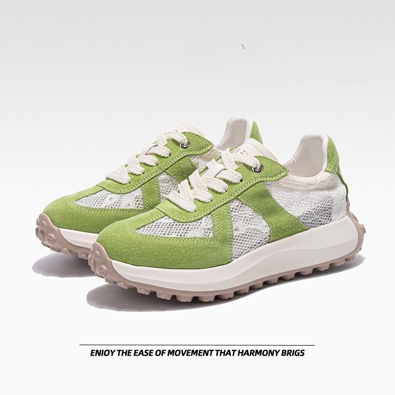 

Кружева сетчатые дышащие туфли Daddy Shoes с толстой подошвой и внутренней частью, увеличивающие рост, повседневные спортивные легкие Koochie Agan 37 зелёный