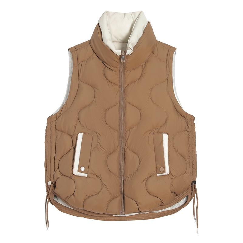 Cotton vest women's autumn and winter new fashion small stand-up collar warm jacket age-reducing foreign vest