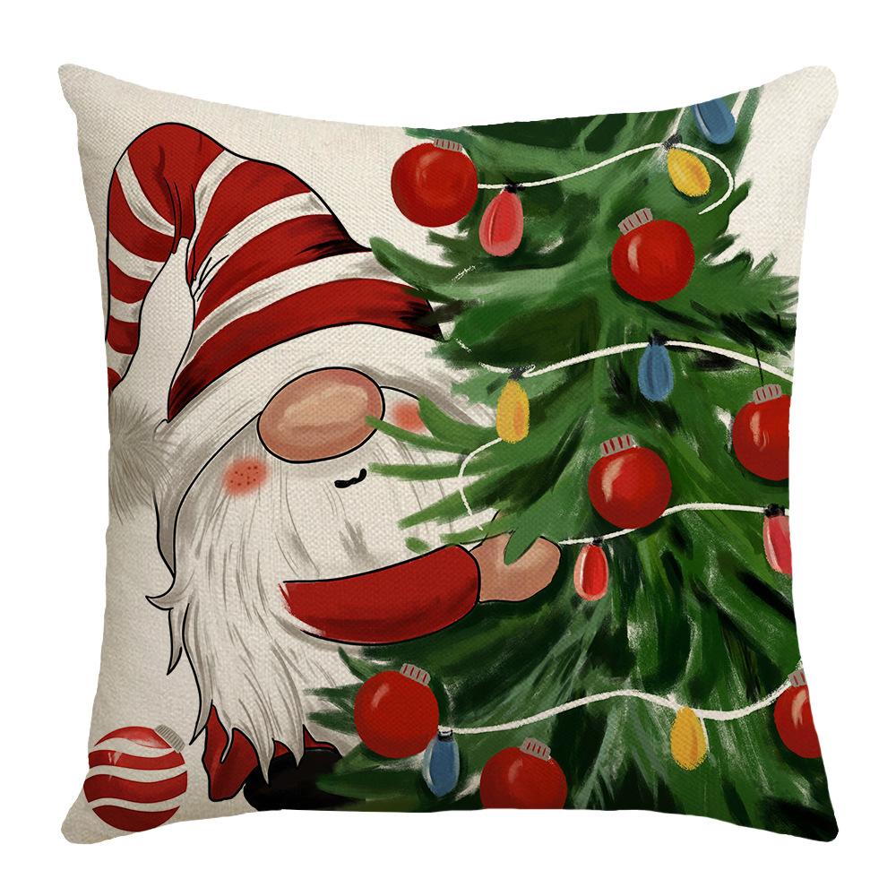 New Christmas Pillow Cartoon Christmas Tree Gnome Bell Home Cushion Pillow Cover