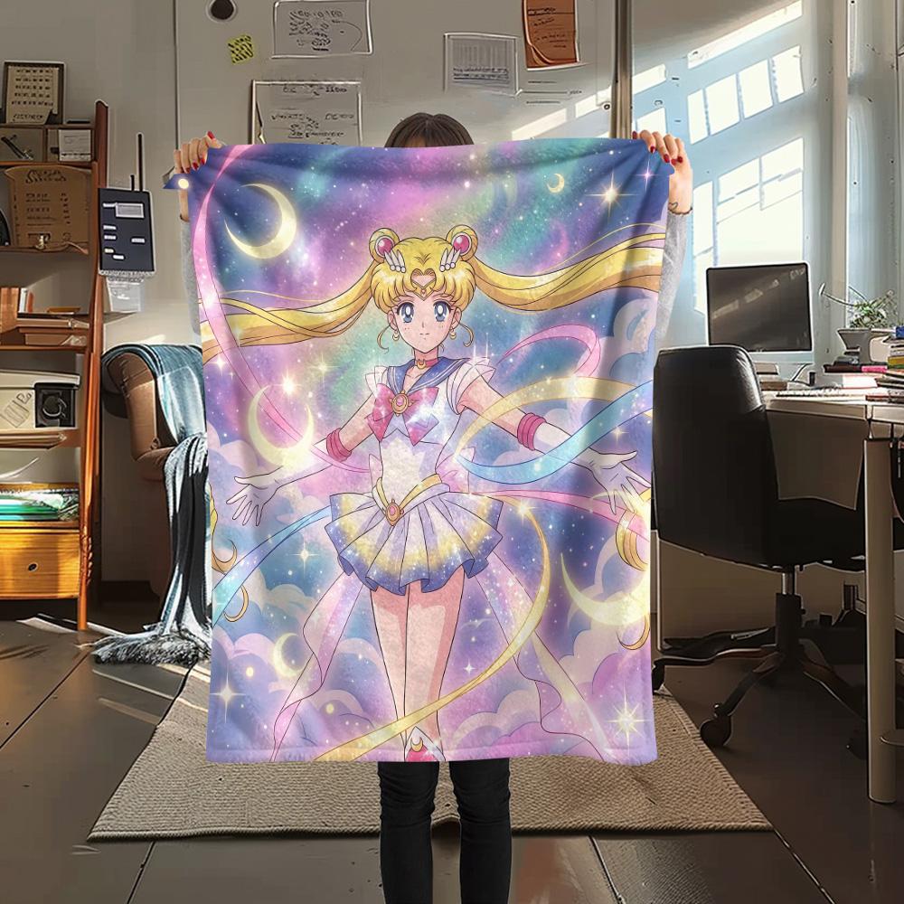 Sailor Moon2 Flannel Blanket, High quality Comfortable for All Seasons, Home Decor, Warmth and Comfort