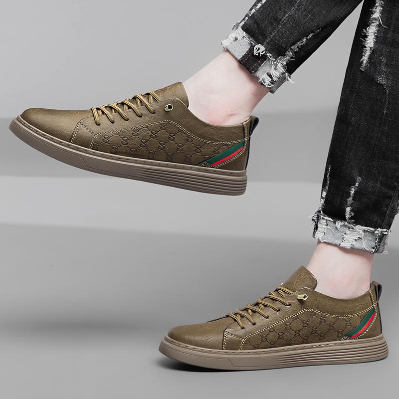 Fashion Trends Leather Men's Oxford Shoes Brogue British Casual Flats Sneakers Wearable Trainers Round Toe Formal Business Shoes