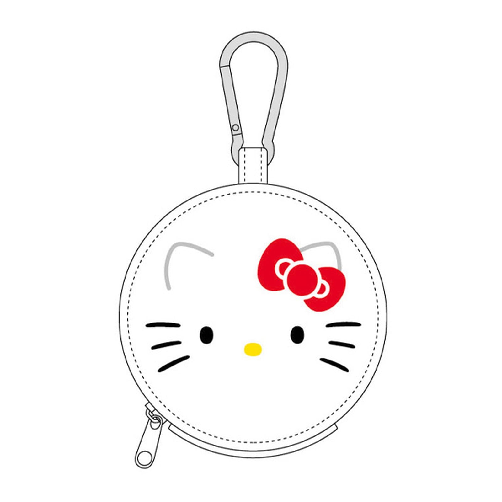 

K Company Hello Kitty Round Pouch with Carabiner CKMP1-KT 94×D25mm