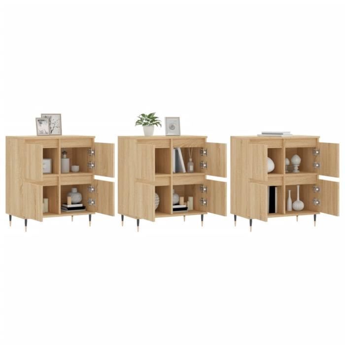 VidaXL Buffets 3 pcs Chêne sonoma Bois d'ingénierie 3190192