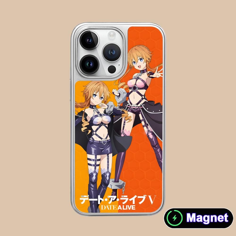 Date a Live Yamai Kaguya Silver Plating Magsafe Mobile Phone Case for iPhone 17 16 15 14 13 12 11 Air Pro Max Plus Colorful