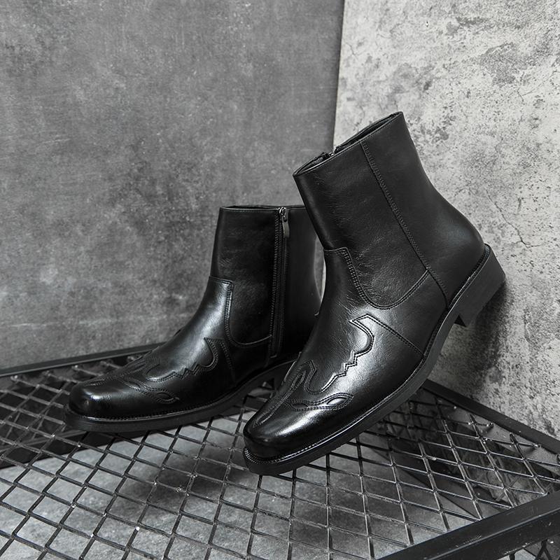 Móda Britský Trend Pánské Chelsea Boty Pravá Kůže Designérské Kovbojské Boty Ručně Vyráběné Pohodlné Westernové Kvalitní Kotníkové Outdoorové Boty