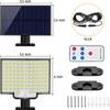 Solar Light Outdoor 106 LED Super Bright Motion Sensor Solar Strong Power LED ბაღის კედლის ნათურა IP65 წყალგაუმტარი 4 სამუშაო რეჟიმი