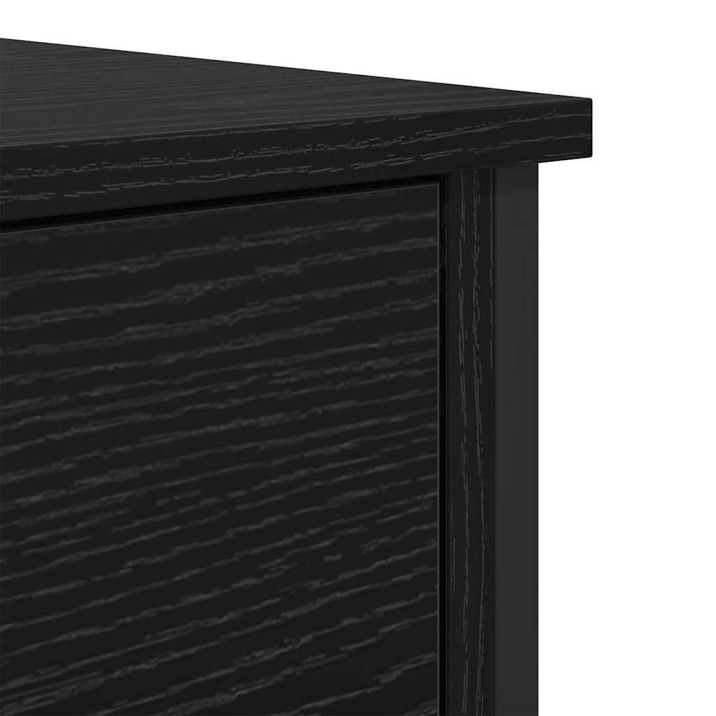 Nightstand Black Oak Effect 40 X 42 X 60 Cm Engineered Wood