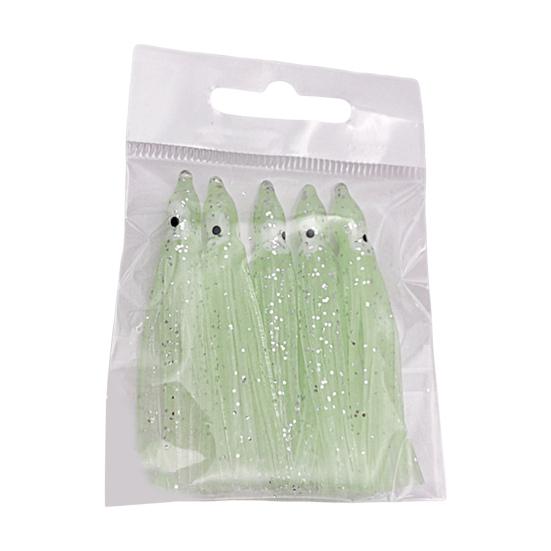 5 Stück Tintenfisch Weichköder Simulation mit Leuchteffekt Angeln Meeresfischen Weicher Tintenfisch