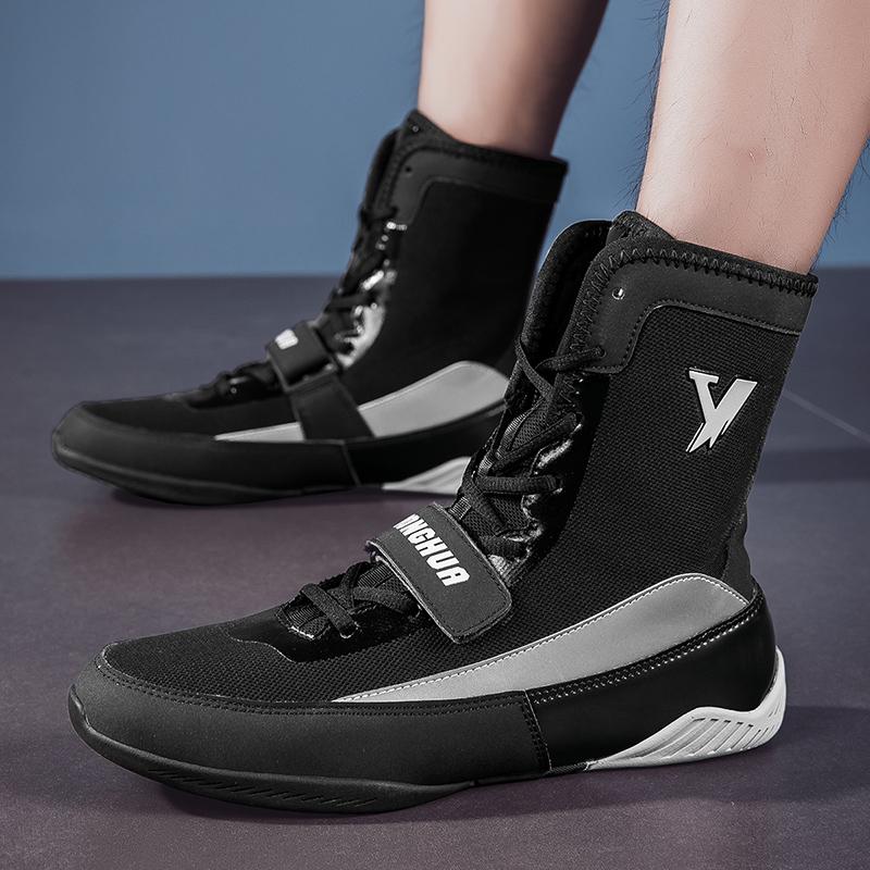 Herren Boxschuhe Kampfschuhe Professionell Bequem Kampfsport Athletisches Training Wrestling Schuhe Top Qualität Leichtgewichtige Boxstiefel