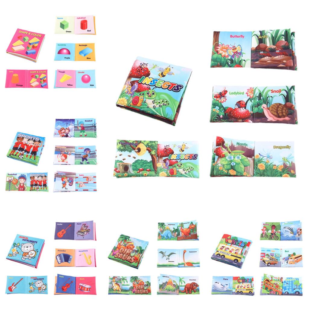 Baby Kleinkind Kognitives Englisches Handflächen-Stoffbuch Spielzeug Reißfest Musikalisches Insekt Tier Stoffbuch
