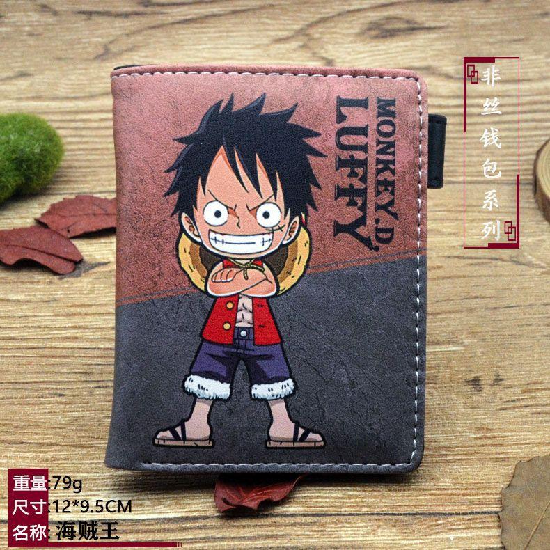 

one piece anime peripheral wallet card pouch featuring zipper coin wallet id passport pouch cartoon mens one piece figure birth date present