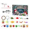 Cat Advent Calendar Interactive Countdown Blind Box 12/24 Cat Teasing Toys Bow Tie Collars Set Christmas Cat Accessories