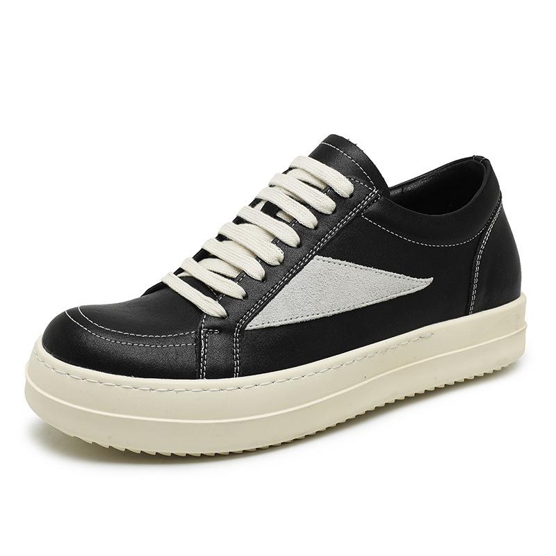 Ro flat replacement high quality leather inner height increase low top thick sole comfortable casual shoes board shoes