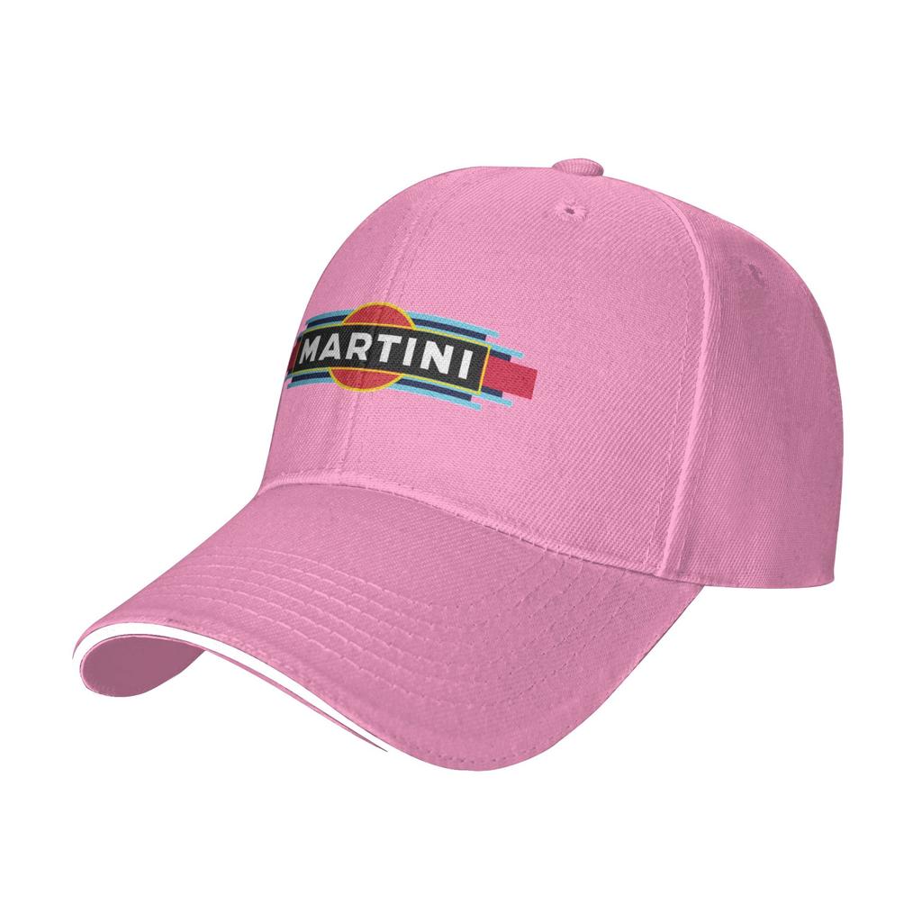 Fashion Martini Racing Stripes Curved Brim Baseball Cap Fishing And Camping Hats For Women