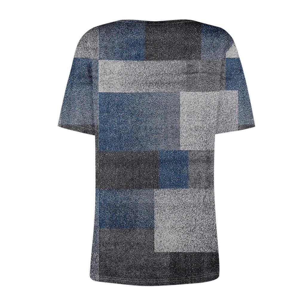 T-Shirts für Damen, plissiert, quadratischer Ausschnitt, elegante, lässige Blusen, bedruckt, kurzärmelig, Sommeroberteile, lockere Passform