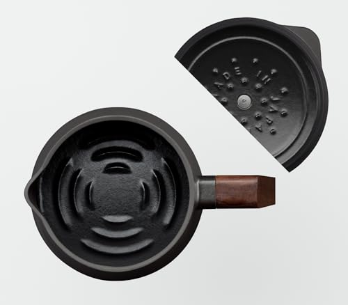 Vermicular Soup Pot, Matte Black, Single-Handed Cast Iron Enamel, Multi-Purpose, Waterless Cooking, Stewing, Rice Cooking, Frying, Induction Cooking,