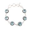 Rare Sky Blue Topaz Gemstone 925 Sterling Silver Jewelry Handmade Bracelet 7-9" RB-17-10