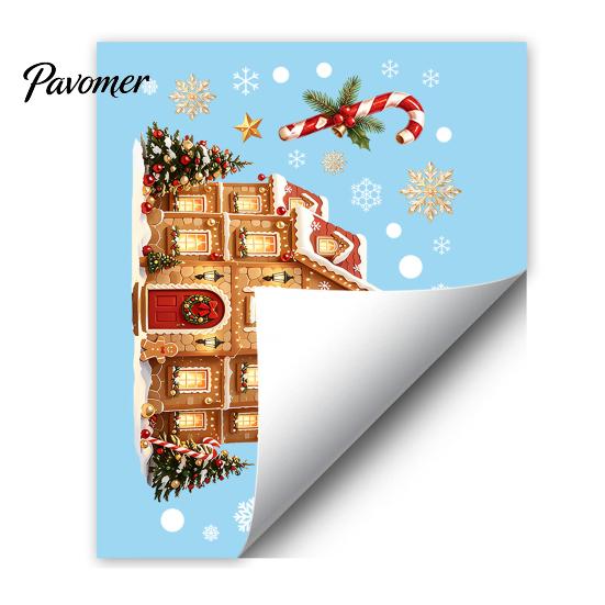 Reusable PVC Window Film Christmas Cling, Santa/Snowman/House/ Tree Patterns Print, Waterproof Creative Holiday Gifts Decorative Static Sticker