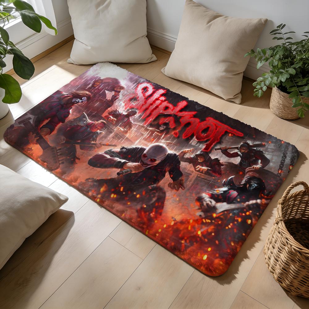 Rock Band Sslipknot Floor Mat Soft Flannel Absorbent Mat Non-Slip Rug Home Bedroom Bathroom
