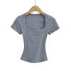 2024 Retro Slimming Women's Horseshoe Collar Tee