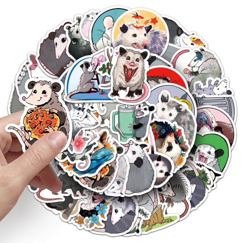 50 Possum Doodle Stickers Personalized Cartoon Animal Decoration Mobile Phone Case Water Cup Skateboard Suitcase Stickers