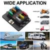 12V 32V 6-way Standard Blade Type Fuse Box Plastic Fuse Box Holder With LED Indicator With Fault For Car Marine Caravan