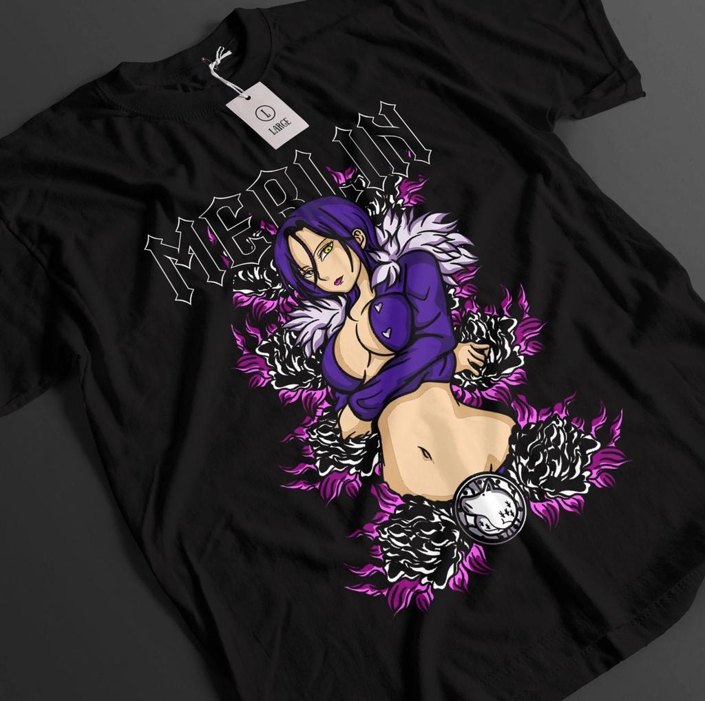 Sedm smrtelných hříchů Tričko Merlin Tričko Meliodas Ban Top Anime Unisex Tričko